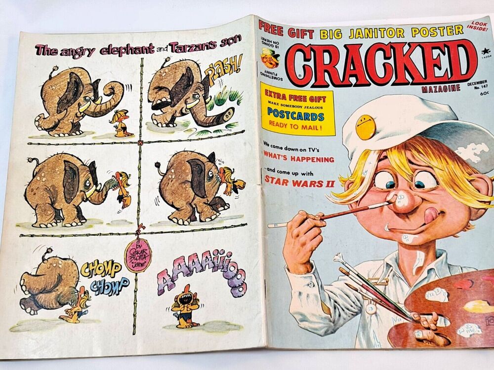 Cracked Magazine #147 - December, 1977 Free Gift BIG JANITOR Poster